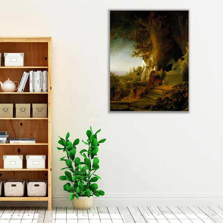 Living room white framed canvas artwork