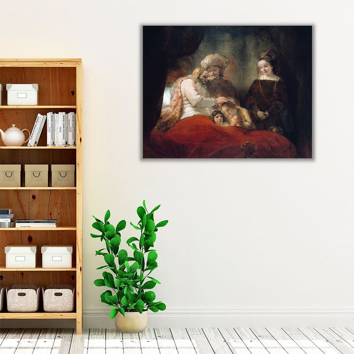Rembrandt Jacob Blessing the Children of Joseph - Canvas Print Wall Art