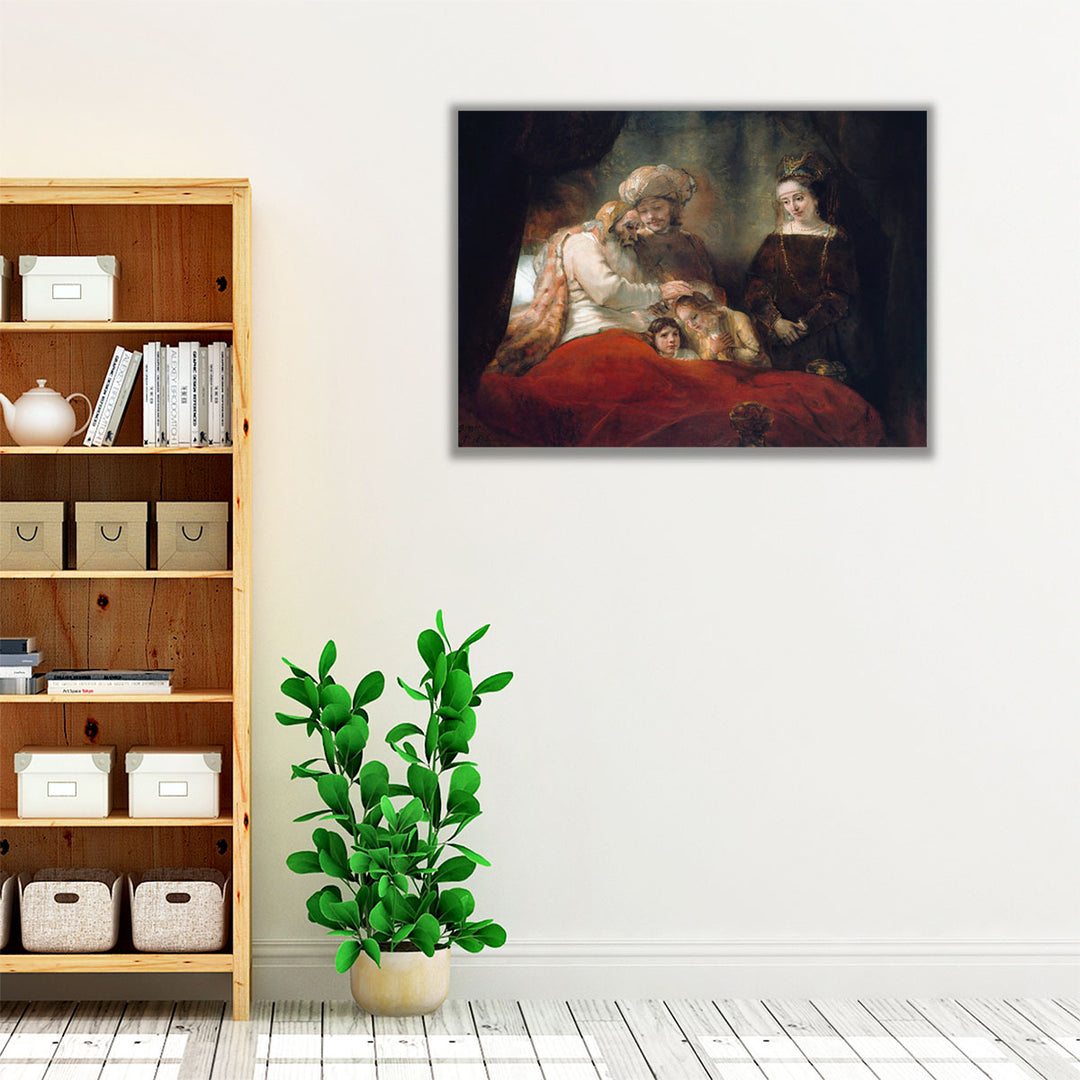 Rembrandt Jacob Blessing the Children of Joseph - Canvas Print Wall Art
