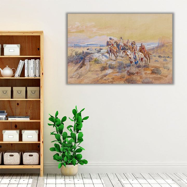Watching The Iron Horse, 1902 - Canvas Print Wall Art
