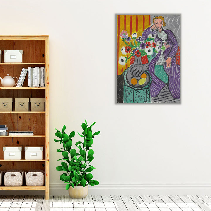 Woman in a Purple Coat - Canvas Print Wall Art