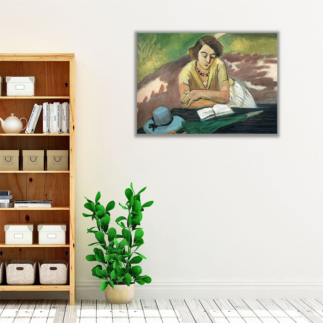 Reading Woman with Parasol, 1921 - Canvas Print Wall Art