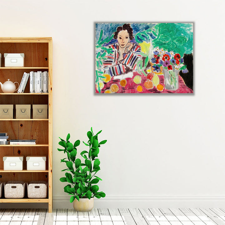 Striped Robe, Fruit, and Anemones, 1940 - Canvas Print Wall Art