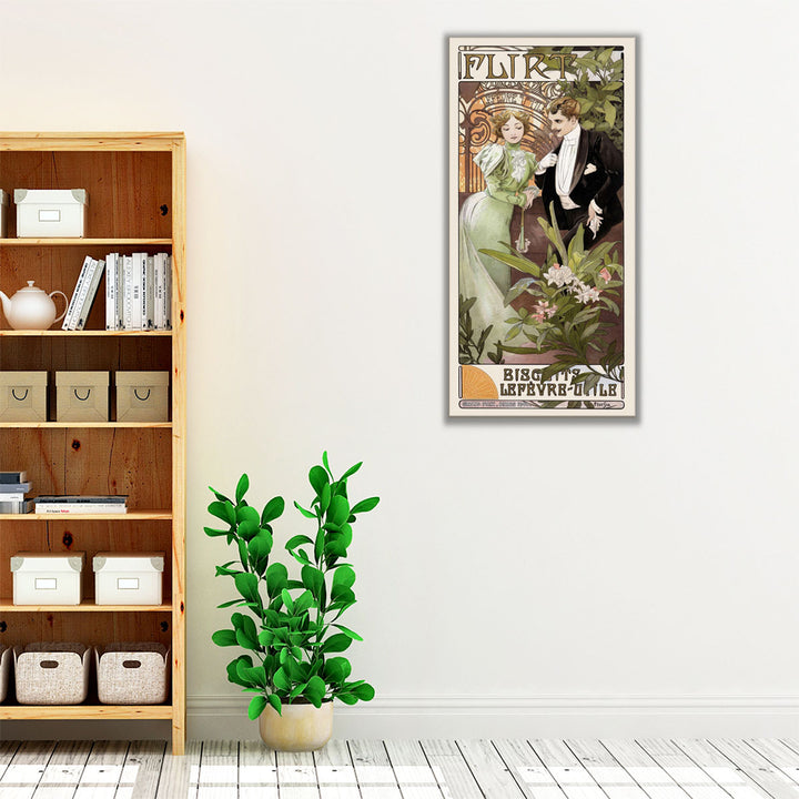 Flirt Alphonse Mucha -  Canvas Print Wall Art