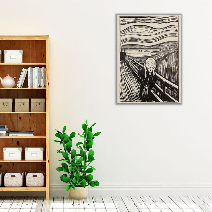 The Scream, 1895, Black and White - Canvas Print Wall Art