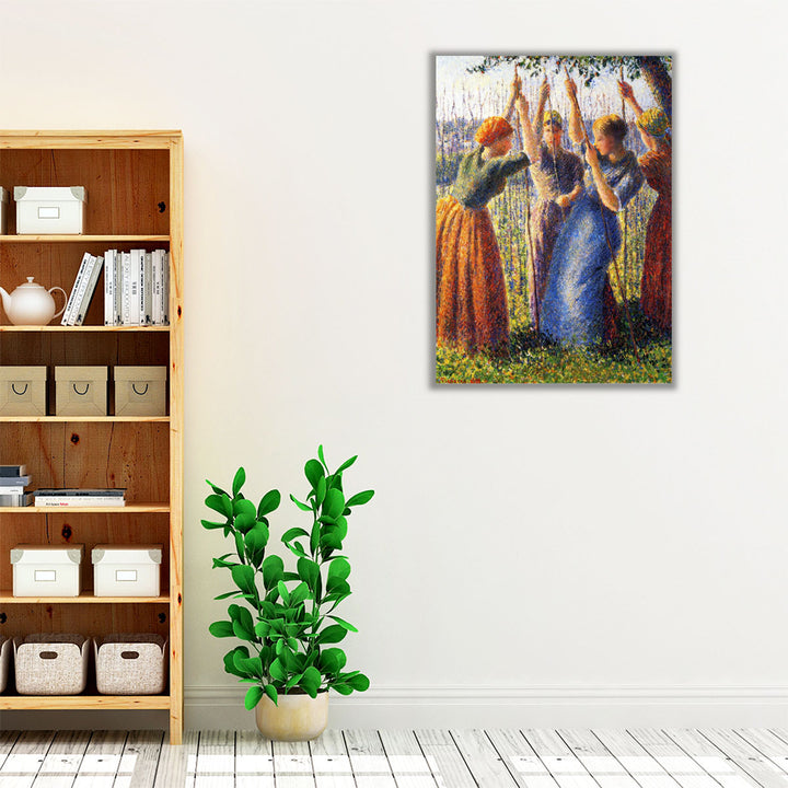 Peasant Women Planting Stakes, 1891- Canvas Print Wall Art