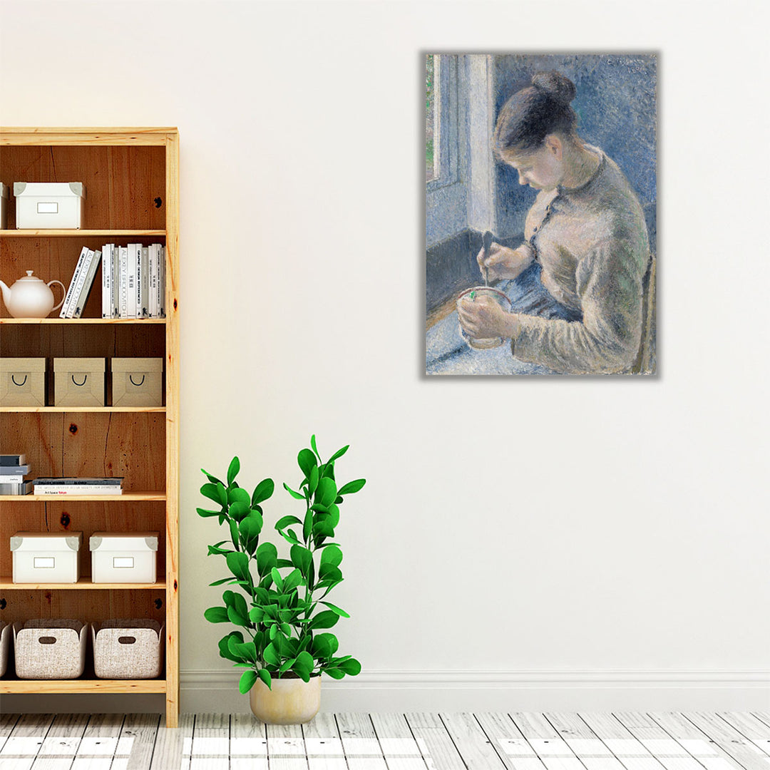 Young Peasant Having Her Coffee, 1881 - Canvas Print Wall Art