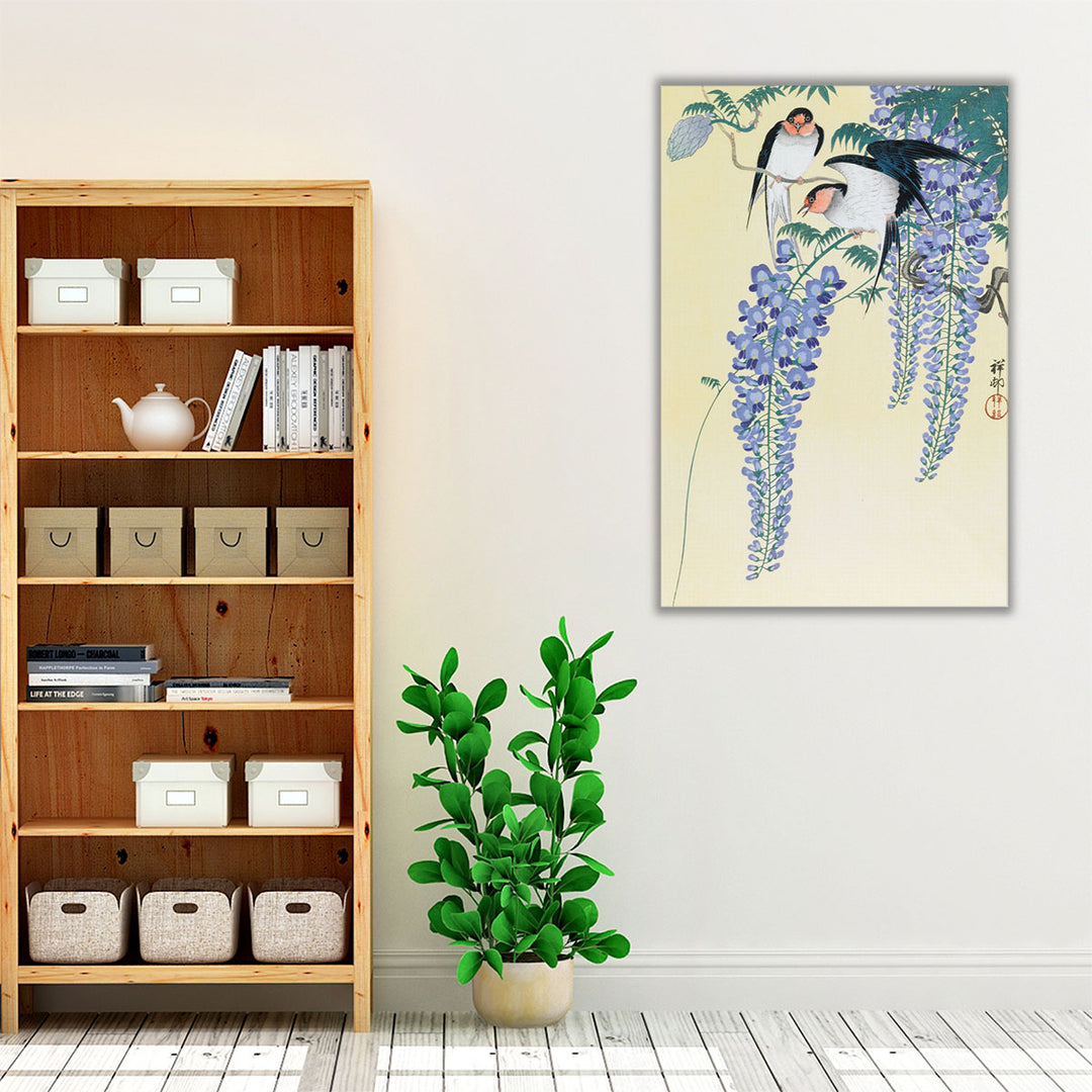 Swallows and Wisteria, 1930 - Canvas Print Wall Art