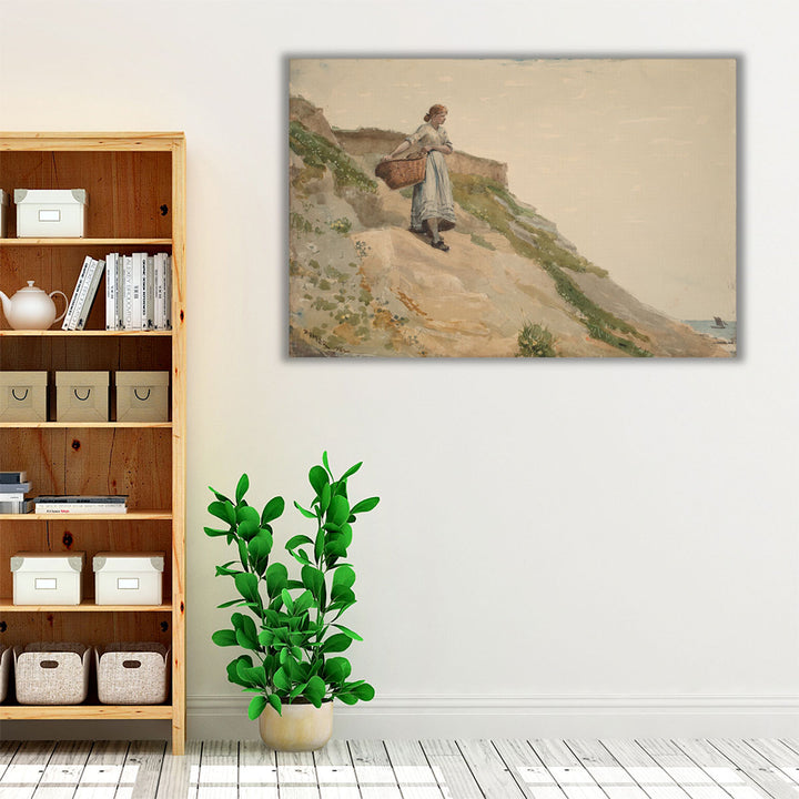 Girl Carrying a Basket, 1882 - Canvas Print Wall Art