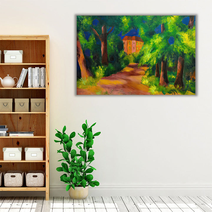 Red House in Park, 1914 - Canvas Print Wall Art