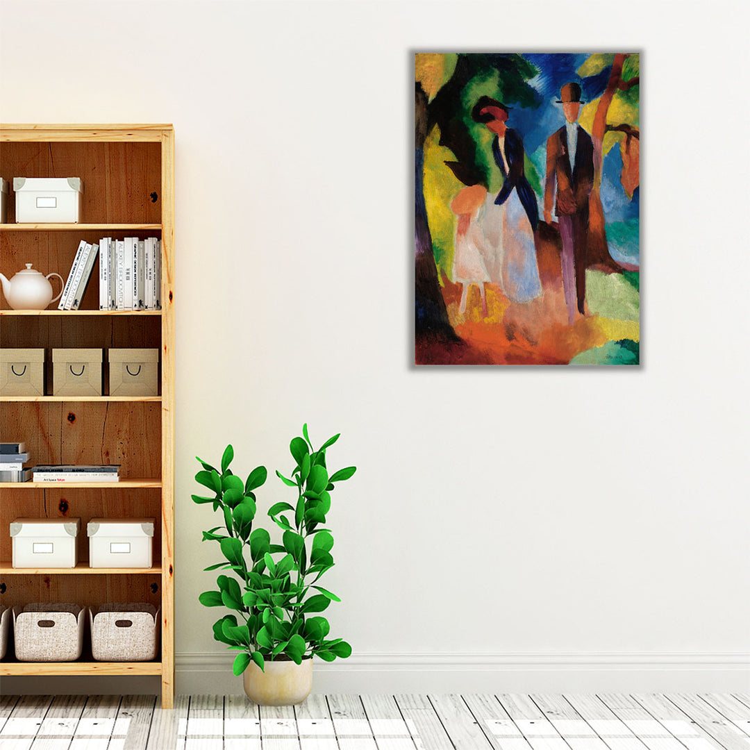 People on the Blue Lake - Canvas Print Wall Art