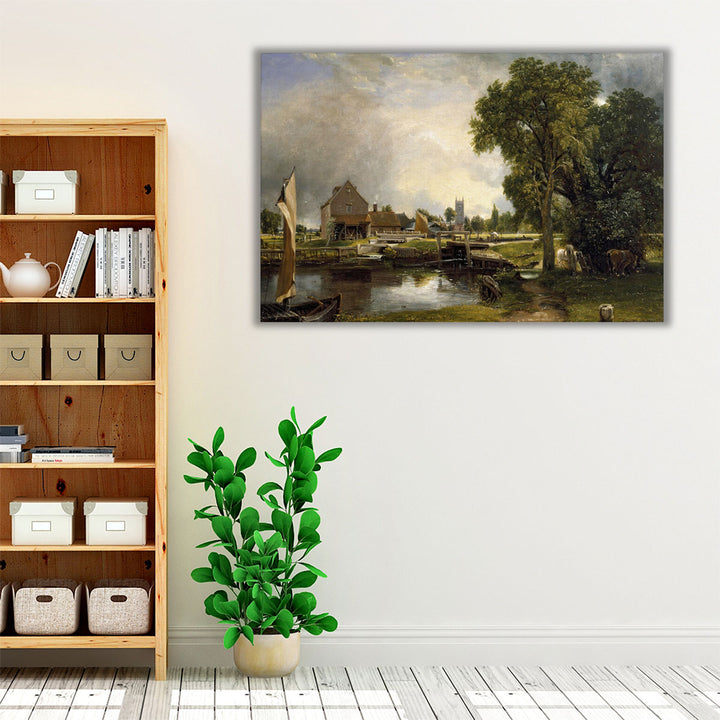 Dedham Lock and Mill, 1820 - Canvas Print Wall Art