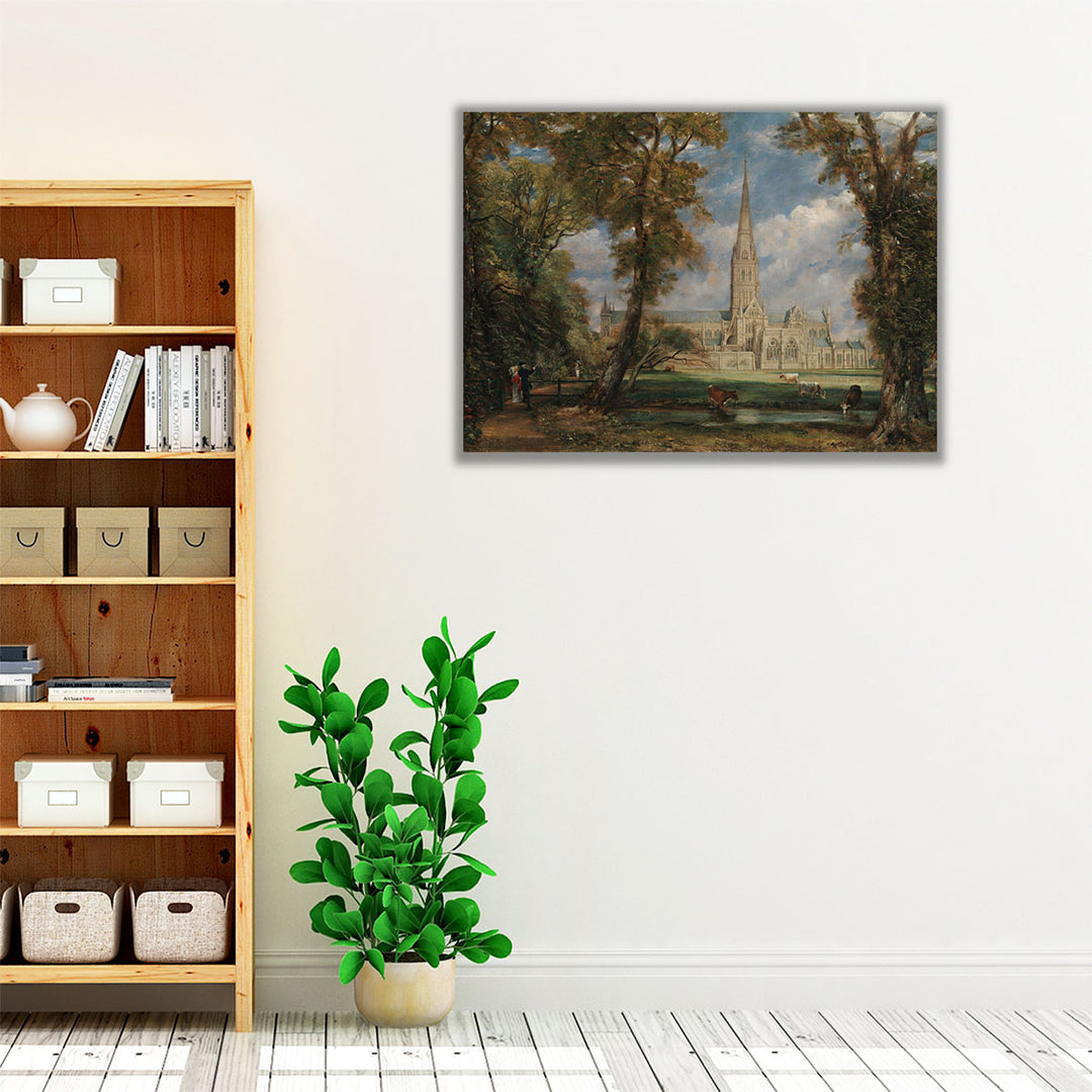 Salisbury Cathedral from the Bishop's Grounds - Canvas Print Wall Art