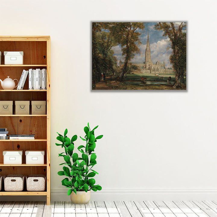 Salisbury Cathedral from the Bishop's Grounds - Canvas Print Wall Art