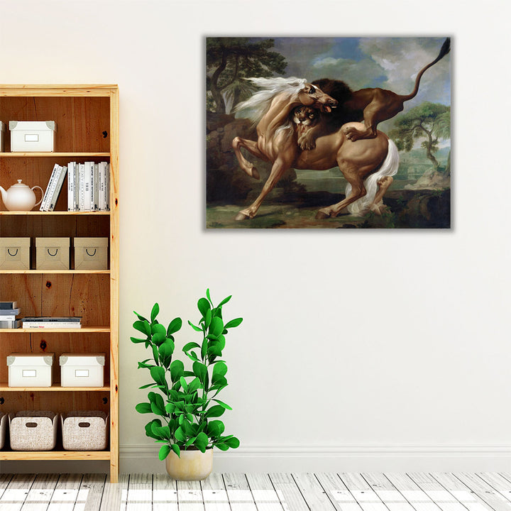 A Lion Attacking a Horse, 1762 - Canvas Print Wall Art