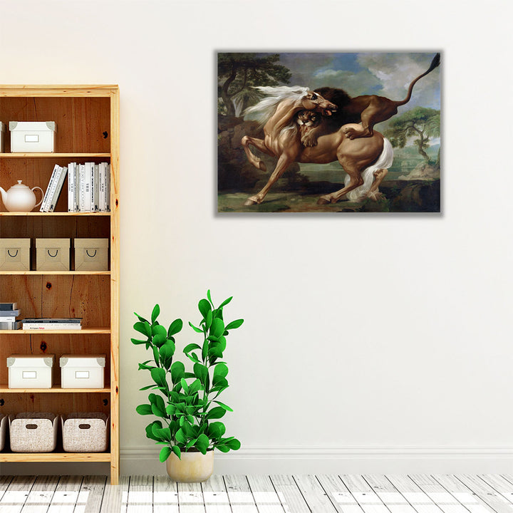 A Lion Attacking a Horse, 1762 - Canvas Print Wall Art