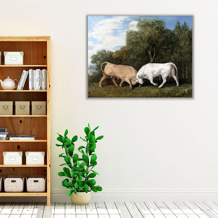 Bulls Fighting, 1786 - Canvas Print Wall Art