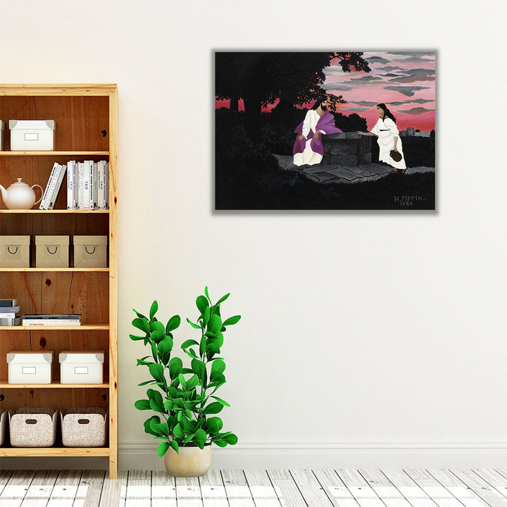 Christ and the Woman of Samaria - Canvas Print Wall Art