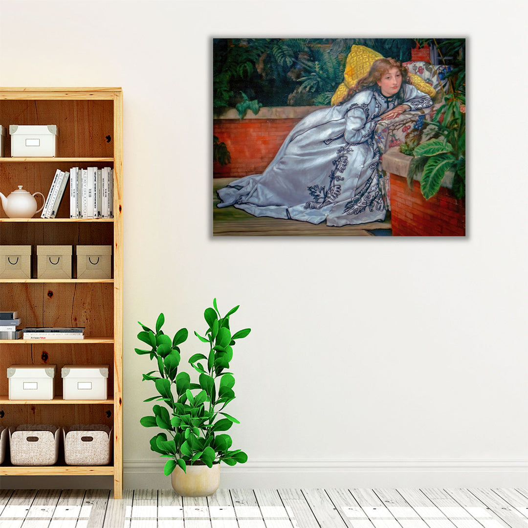 A Girl in an Armchair - Canvas Print Wall Art