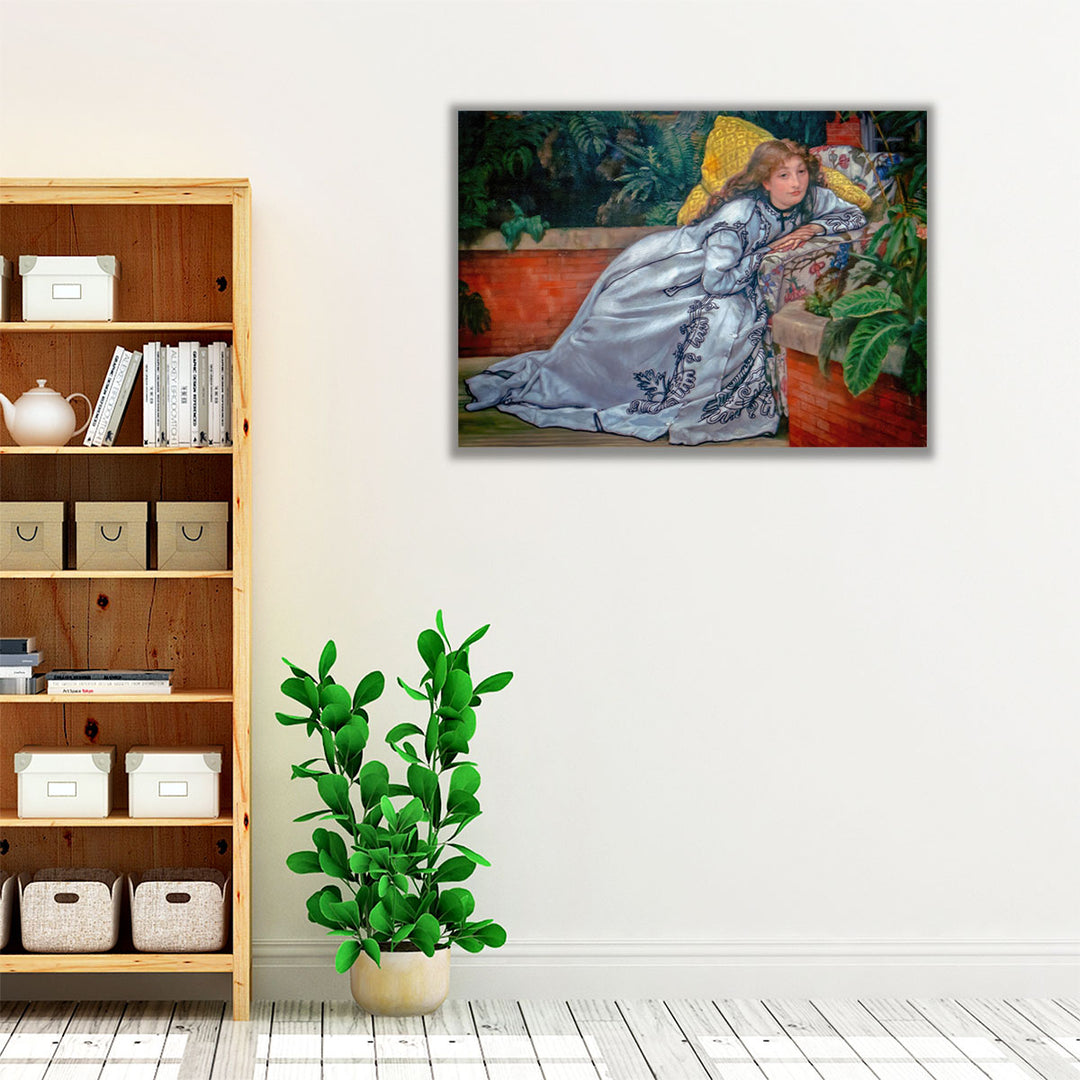 A Girl in an Armchair - Canvas Print Wall Art