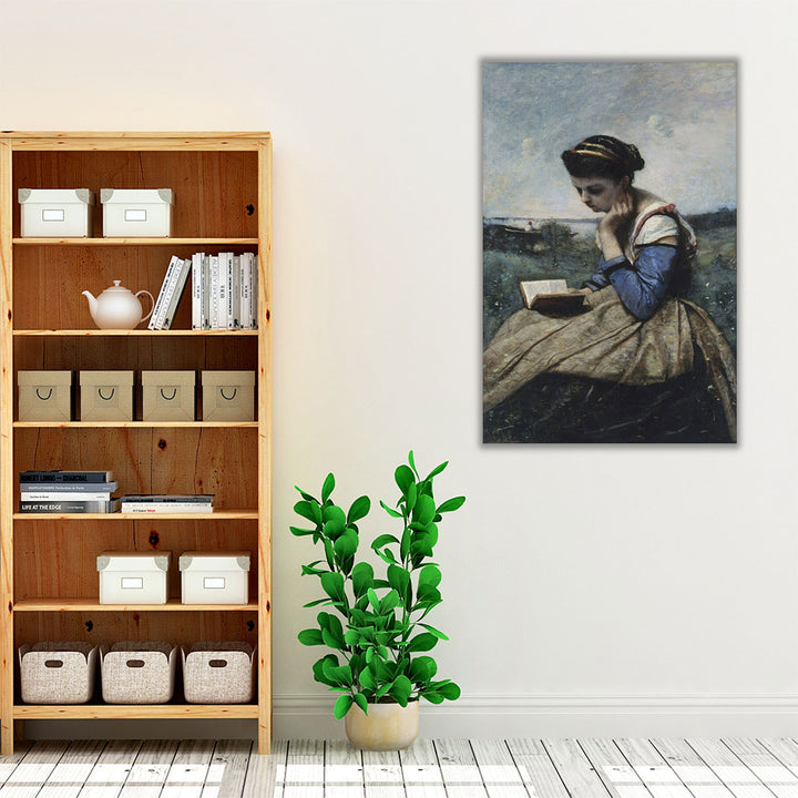A Woman Reading - Canvas Print Wall Art