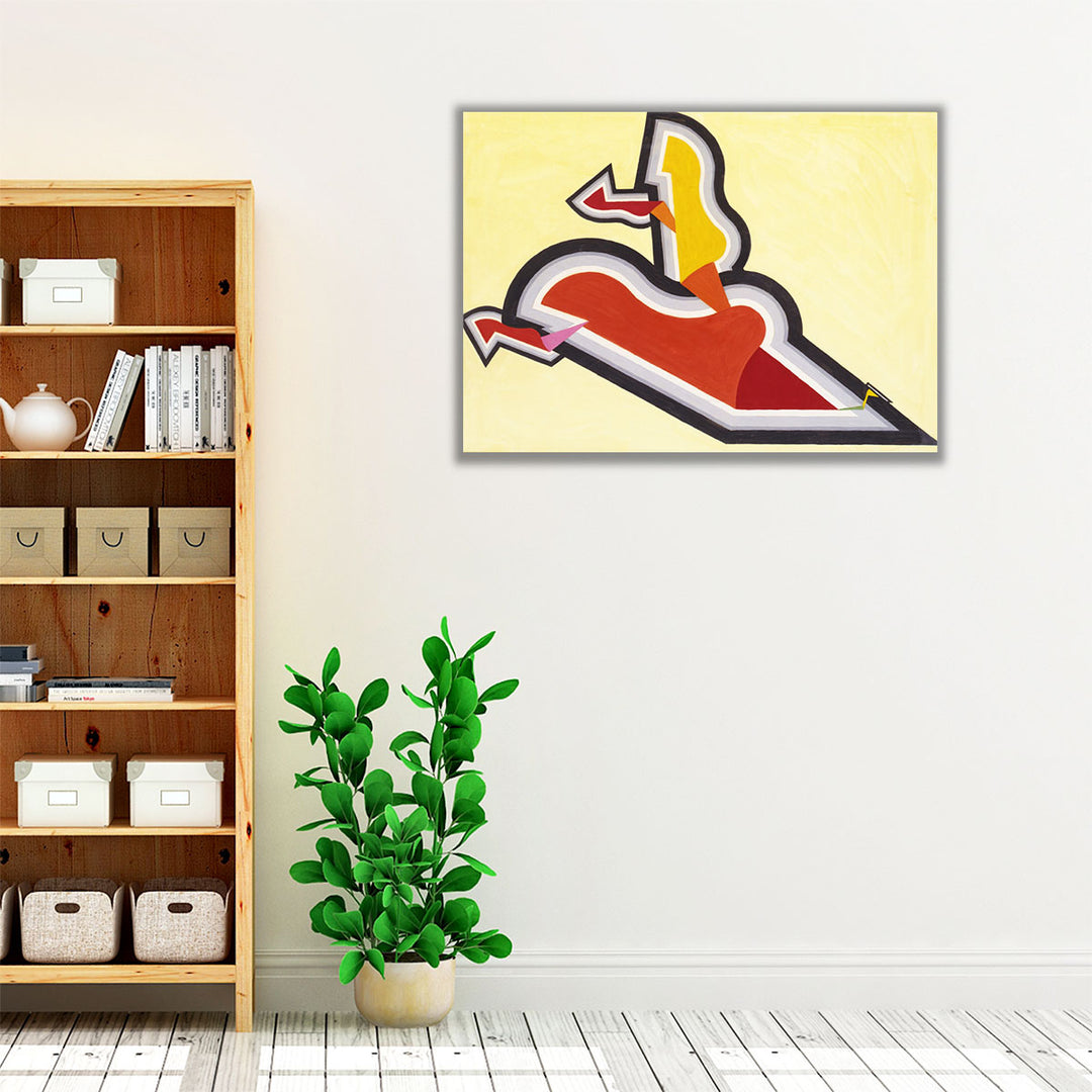Study in Rhythm, Red and Gold - Canvas Print Wall Art