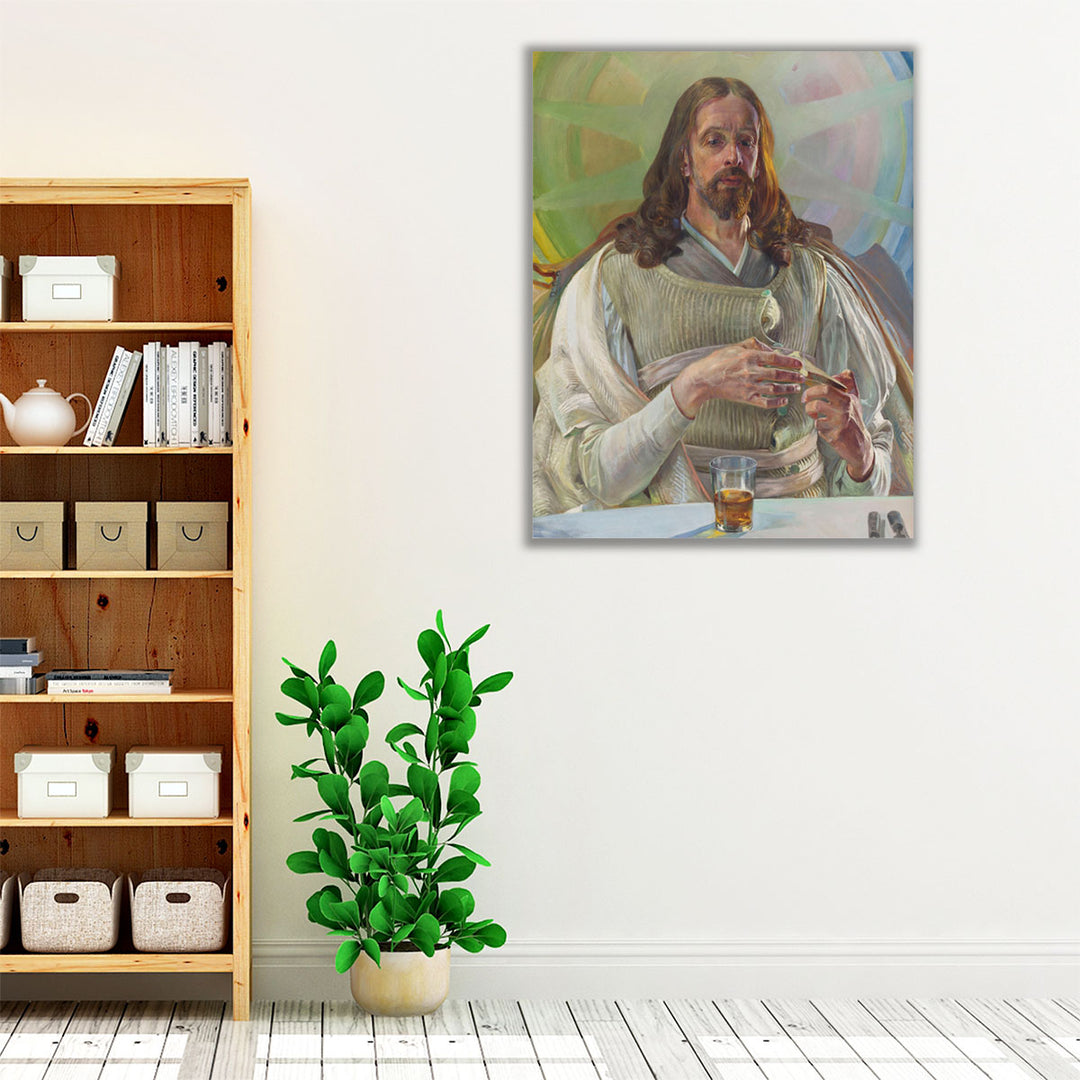 Christ in Emmaus – Central Section of the Triptych - Canvas Print Wall Art