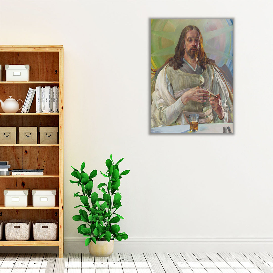 Christ in Emmaus – Central Section of the Triptych - Canvas Print Wall Art