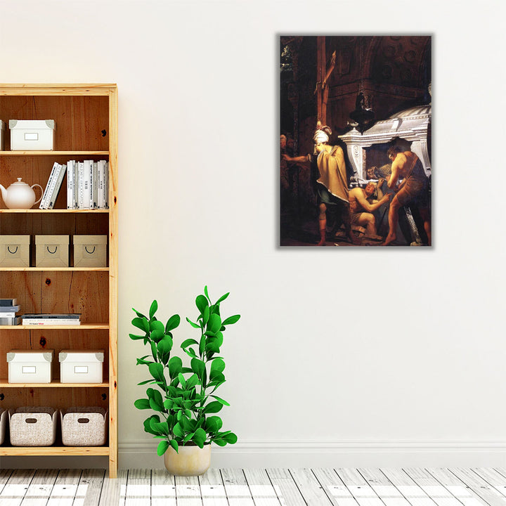 Miravan Breaking Open the Tomb of his Ancestors - Canvas Print Wall Art