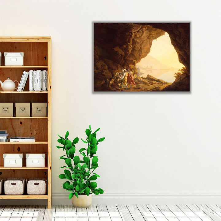 Grotto by the Seaside in the Kingdom of Naples with Banditti - Canvas Print Wall Art
