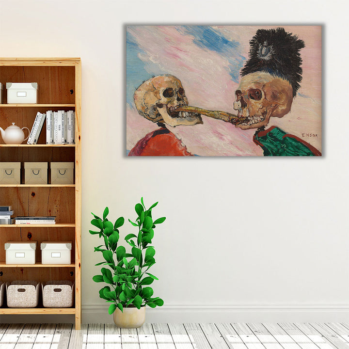 Skeletons Fighting Over a Pickled Herring, 1891 - Canvas Print Wall Art