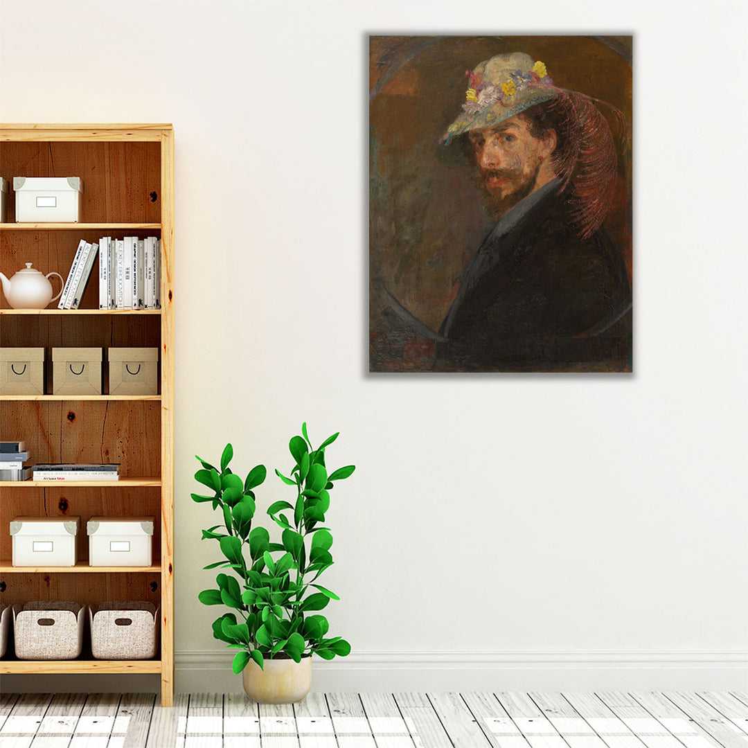 Self‑Portrait with Flowered Hat, 1902 - Canvas Print Wall Art