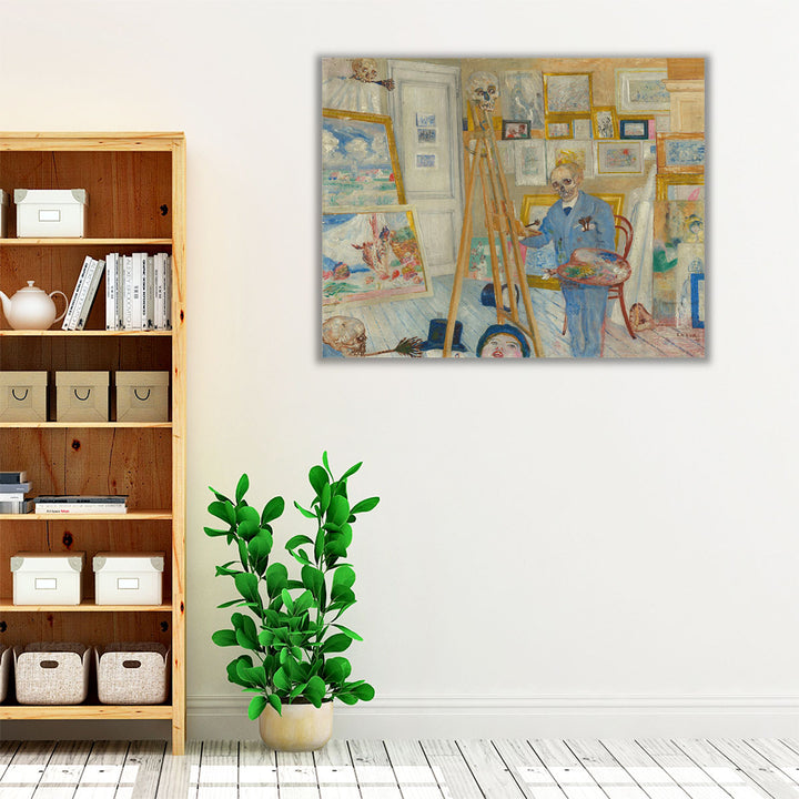 The Skeleton Painter, 1896 - Canvas Print Wall Art