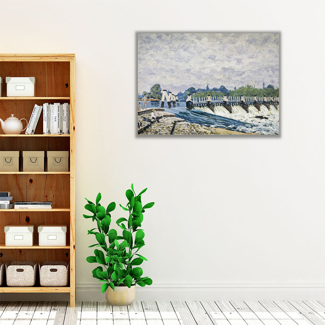 Molesey Weir, Hampton Court, 1874 - Canvas Print Wall Art
