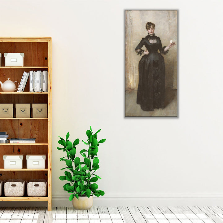 Lady with the Rose - Canvas Print Wall Art