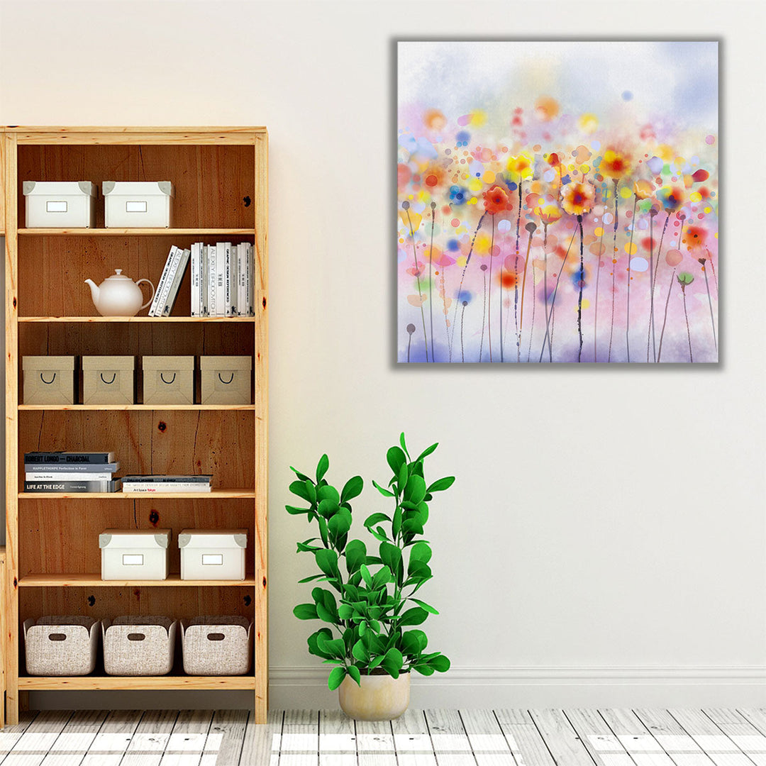 Colorful Watercolor Floral Painting - Canvas Print Wall Art