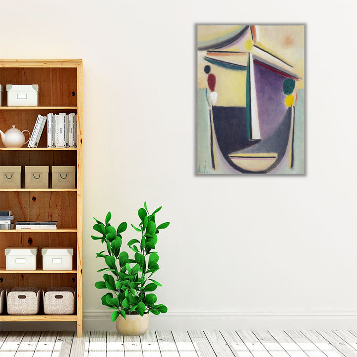 Abstract Head, Black, Yellow, Purple, 1922 - Canvas Print Wall Art