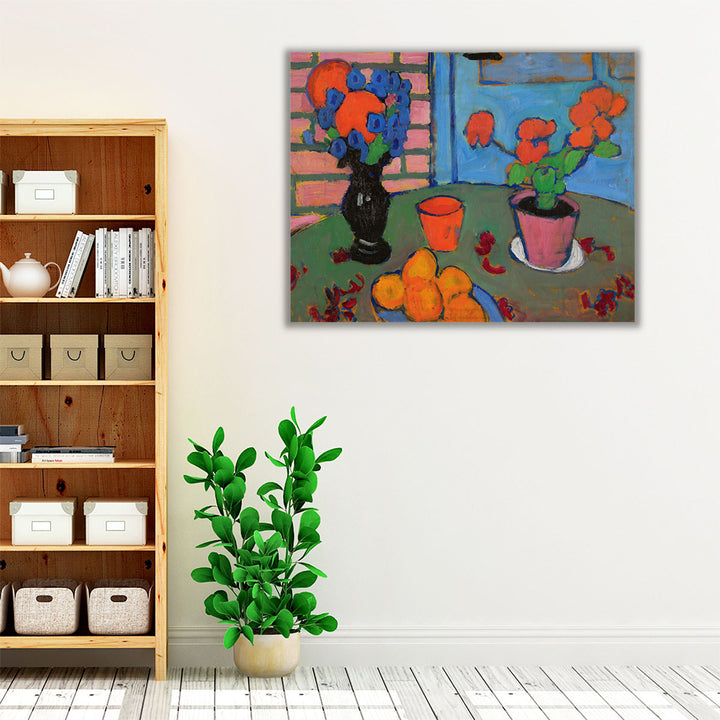 Still Life with Flowers And Oranges - Canvas Print Wall Art