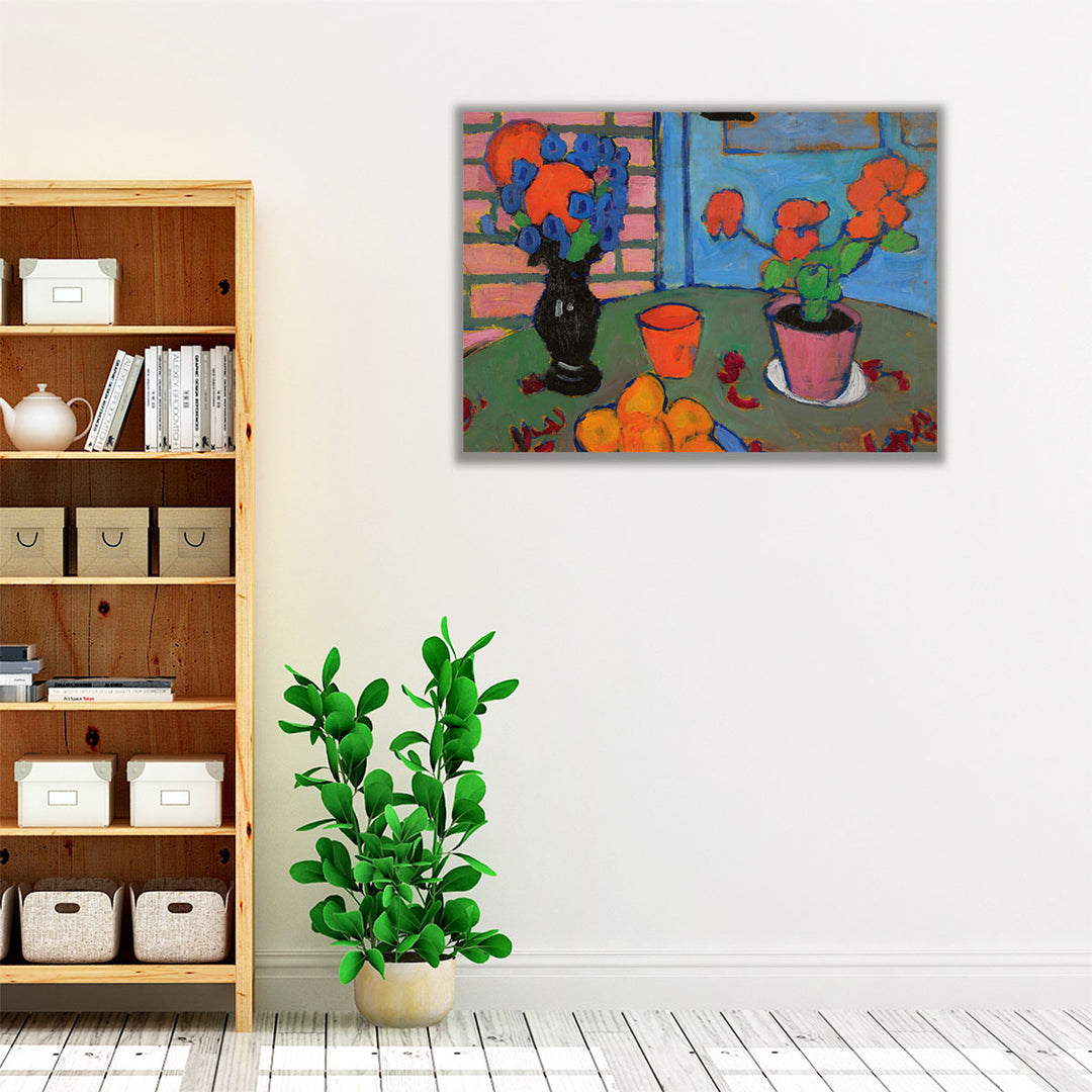 Still Life with Flowers And Oranges - Canvas Print Wall Art
