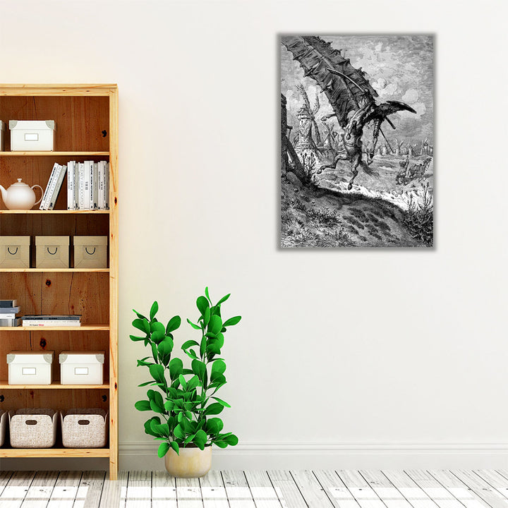 Adventure with the Windmills - Canvas Print Wall Art