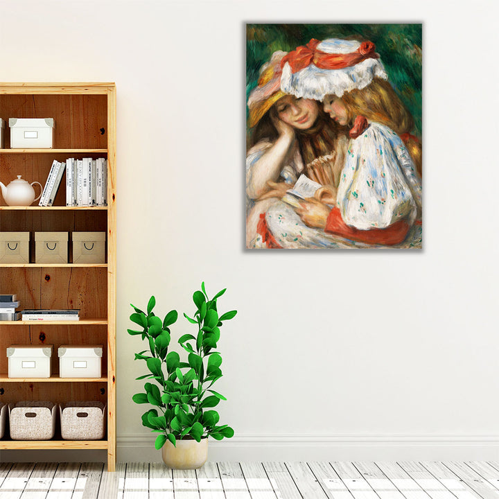 Two Girls Reading, 1890–1891 - Canvas Print Wall Art
