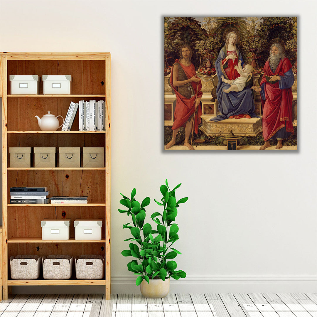 Madonna and Child with both Saints John - Canvas Print Wall Art