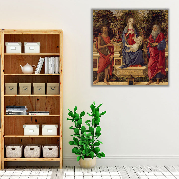 Madonna and Child with both Saints John - Canvas Print Wall Art