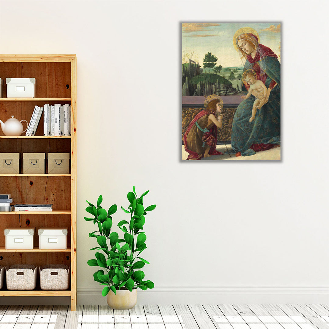 Madonna and Child with Young Saint John the Baptist- Canvas Print Wall Art