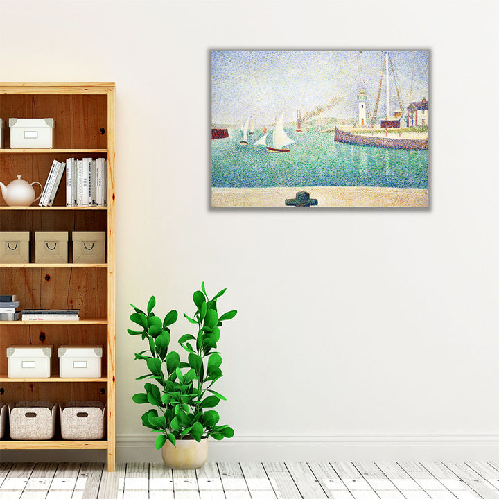 Entrance of The Port of Honfleur - Canvas Print Wall Art
