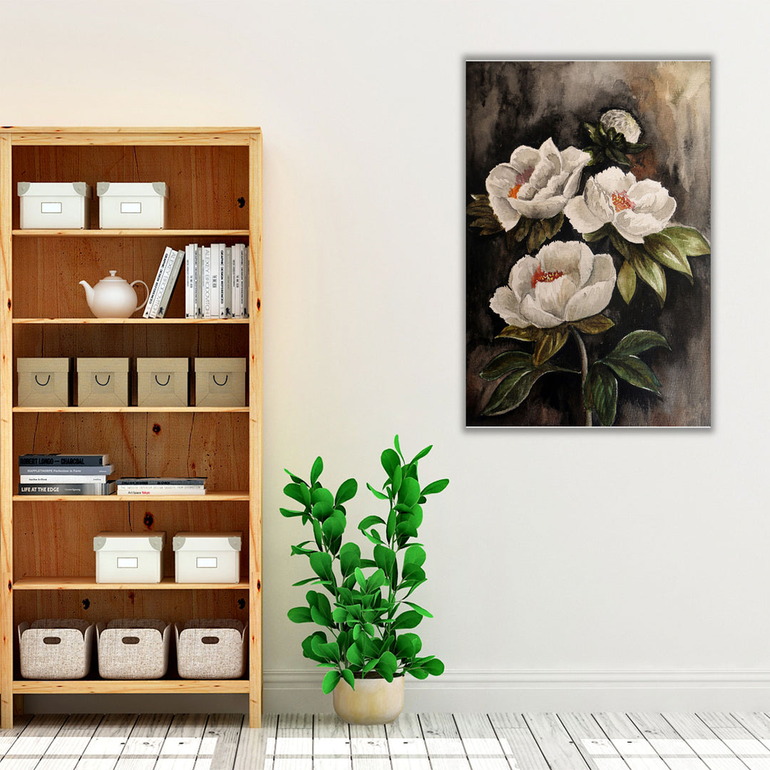 Vintage Floral Watercolor Painting - Canvas Print Wall Art