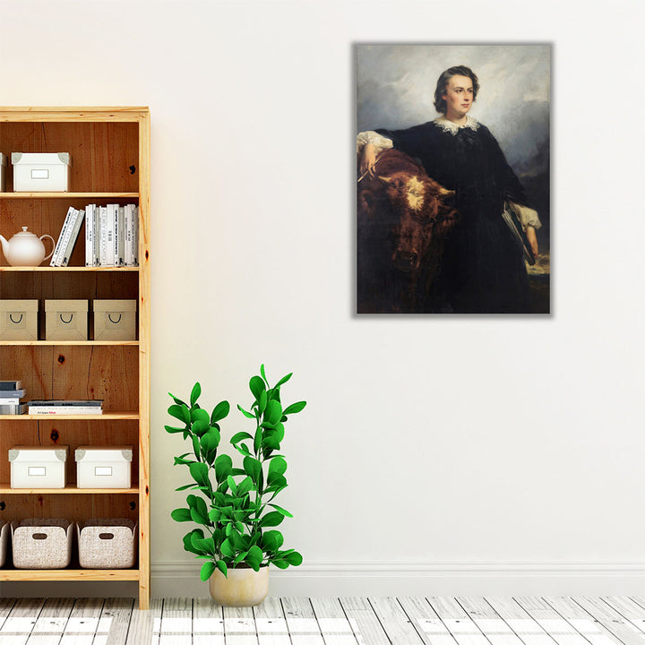 Portrait Of Rosa Bonheur with a Bull, 1857 - Canvas Print Wall Art