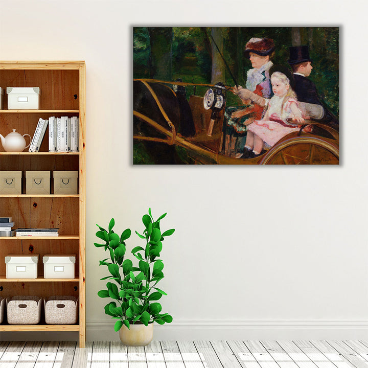 A Woman and a Girl Driving - Canvas Print Wall Art