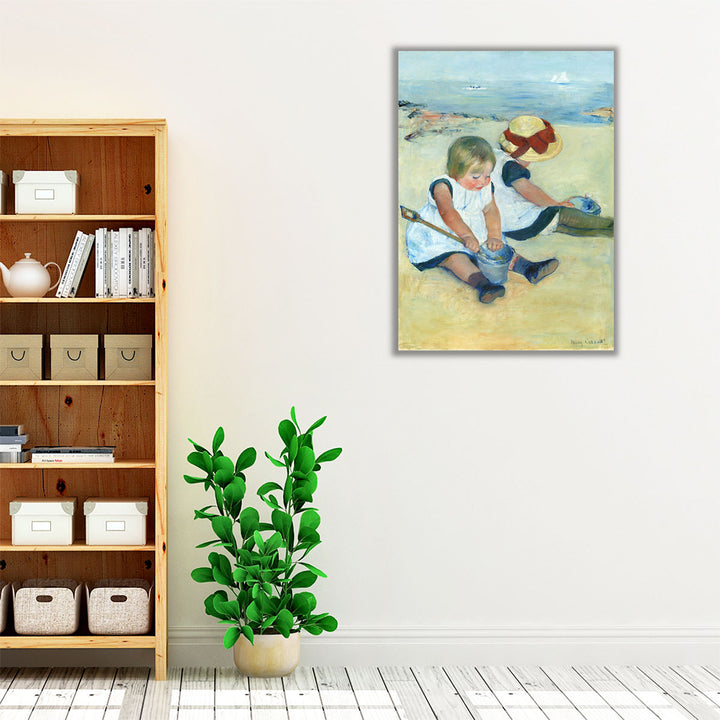 Children Playing on the Beach, 1884 - Canvas Print Wall Art