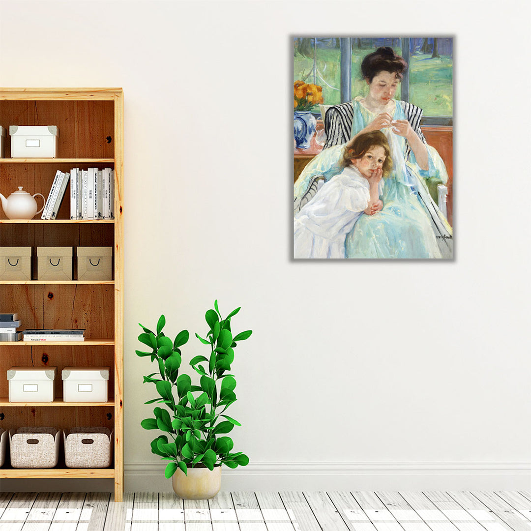 Young Mother Sewing, 1900 - Canvas Print Wall Art